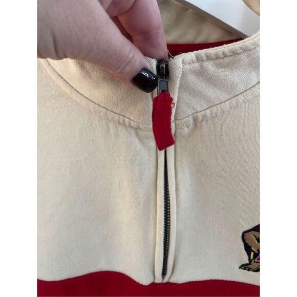 Colosseum Maryland Terps Cream Quarter Zip Pullover sz XL - Picture 3 of 8